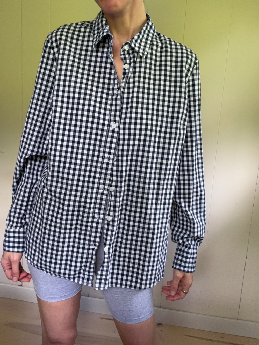 Tommy Hilfigre gingham cotton shirt slim fit women's summer preppy